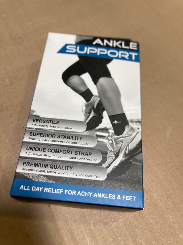 Photo 1 of ABIRAM Foot Sleeve (Pair) with Compression Wrap, Ankle Brace For Arch, Ankle Support, Football, Basketball, Volleyball, Running, For Sprained Foot, Tendonitis, Plantar Fasciitis