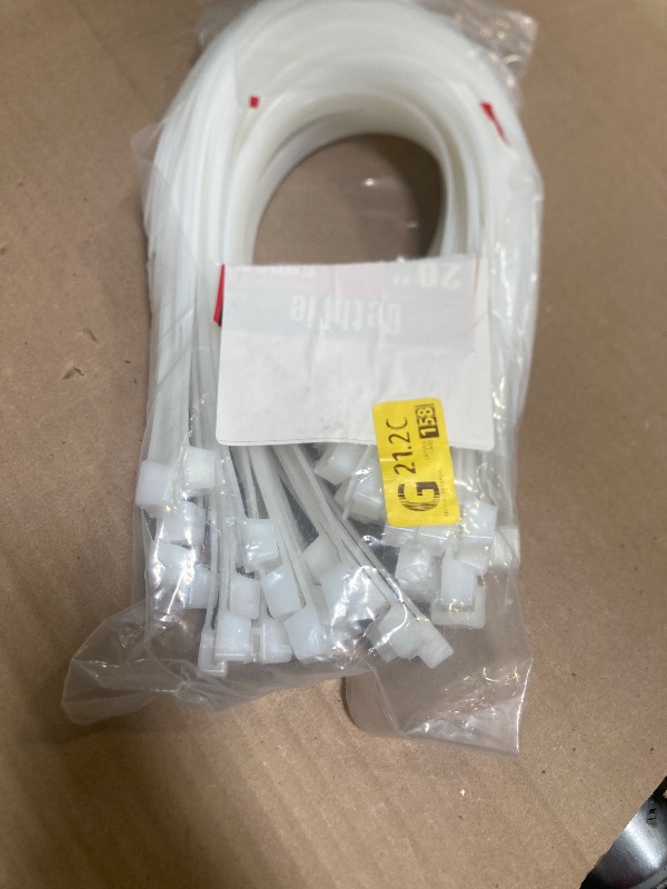 Photo 1 of BethTie 20 inch (Width : 12mm) White Long Zip Ties Heavy Duty 50 Pack, 250 LBS Ultra Strong Plastic Wire Ties, Large Cable Ties Extra Long Tie Wraps For Indoor and Outdoor Use