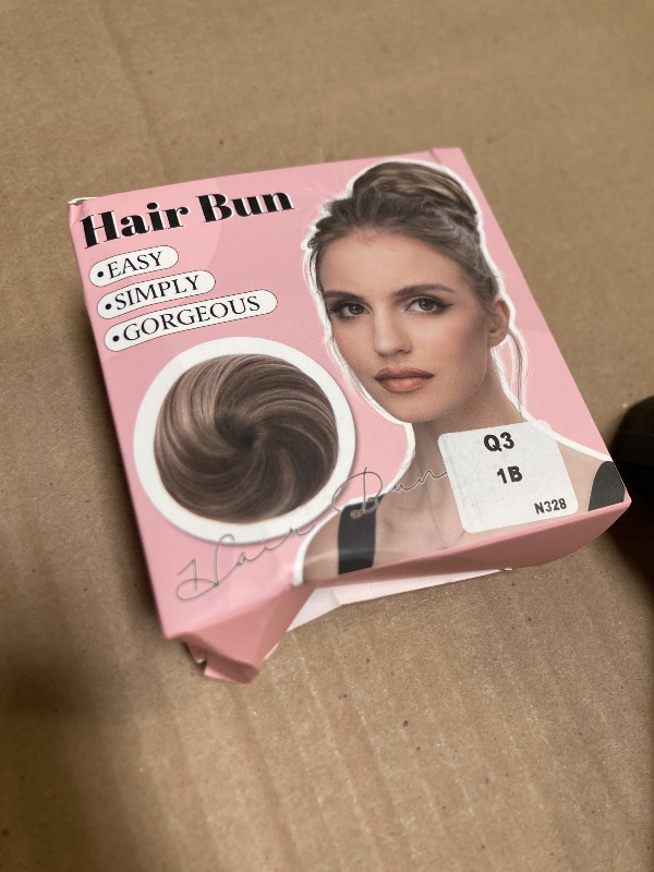 Photo 1 of SARLA Black Hair Bun Extension Synthetic Drawstring Fake Ballet Bun for Women Girls Lady Updo Donut Chignon