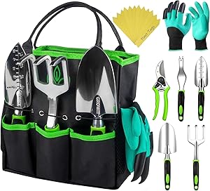 Photo 1 of GROWIT Heavy Duty Gardening Tools - 22-Piece Gardening Gifts for Women, Mom, Men - Durable, Ergonomic Garden Tool Set
