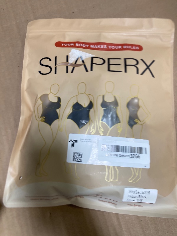 Photo 1 of Size S/M-SHAPERX Women's Shapewear Bodysuit Tummy Control Body Shaper Seamless Sculpting Snatched Waist Body Suit,SZ5215-Black-S/M