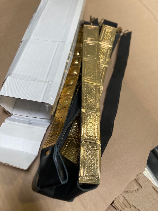 Photo 1 of handmade roman leather belt legionnaire belt brass accents belt cingulum belt large size waist fasten new replica costume historical reenactment