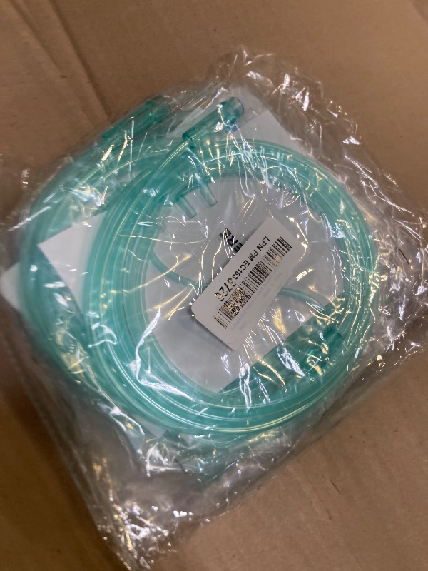 Photo 1 of 5 Pack Soft Nasal Oxygen Cannula for Adult - 7 Feet, Standard Connector, Kink Resistant, Lightweight Tubing for Comfortable Oxygen Delivery, Green