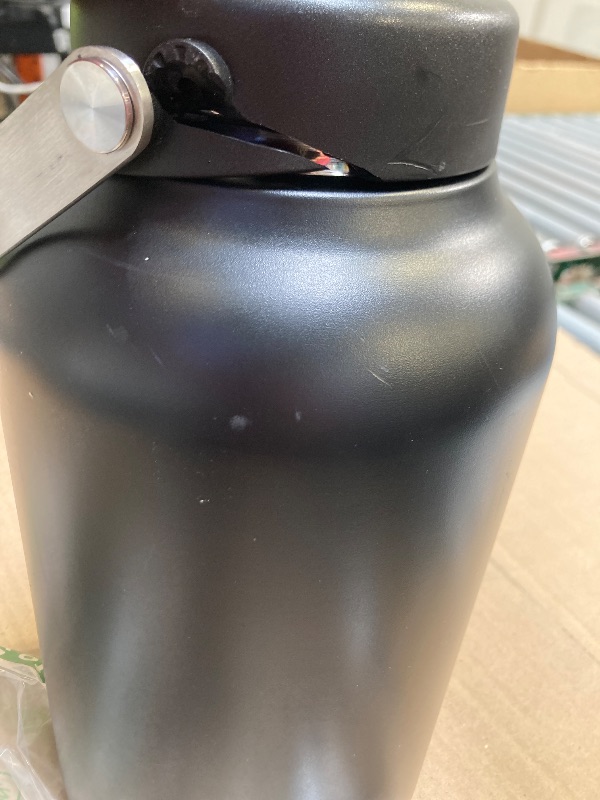 Photo 1 of BJPKPK 1 Gallon Water Bottle Insulated, Dishwasher Safe 128oz Large Water Jug with Metal Handle & BPA Free Spout Lid, Stainless Steel Metal Thermos for Gym, Sports & Hiking, Black