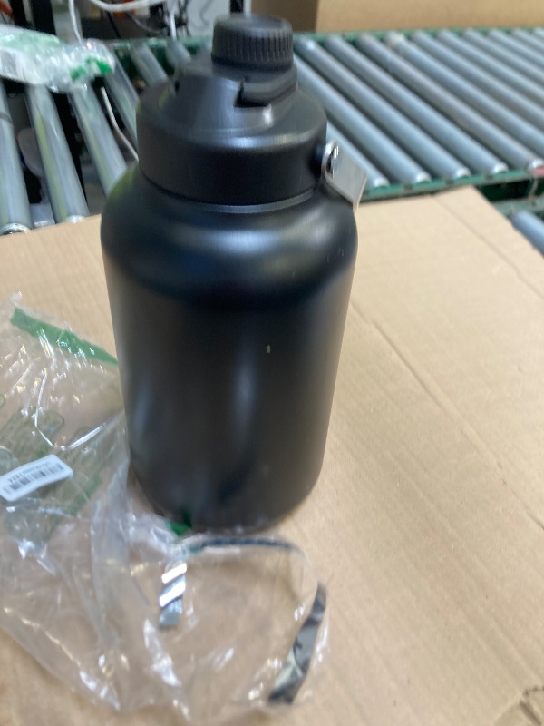 Photo 1 of BJPKPK 1 Gallon Water Bottle Insulated, Dishwasher Safe 128oz Large Water Jug with Metal Handle & BPA Free Spout Lid, Stainless Steel Metal Thermos for Gym, Sports & Hiking, Black