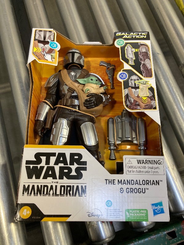 Photo 1 of STAR WARS Galactic Action The Mandalorian & Grogu Interactive Electronic 12-Inch-Scale Action Figures, Toys for Kids Ages 4 and Up