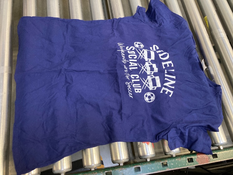 Photo 1 of Soccer Mom Dad Sideline Social Club Matching Soccer Family T-Shirt, SIZE LADIES SMALL, BLUE