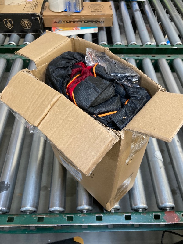 Photo 1 of Mantuole Heated Sleeping Bag pad, Heated Sleeping Bag Liner, 5 Heating Zones, Operated by Power Bank (Battery NOT Included) or Other USB Power Supply, Compact Bag Included. Black & Red Flannel.