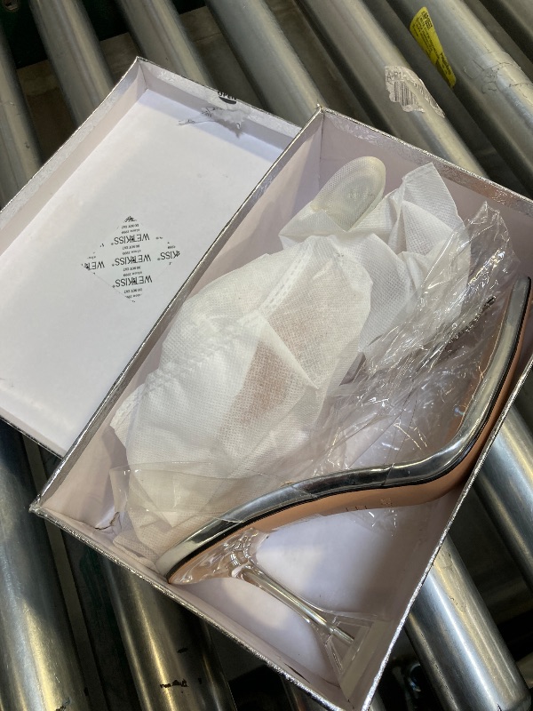 Photo 1 of wetkiss Women's Clear Heels Shoes, Transparent PVC Crystal Rhinestones Slingback Wedding Pointed Toe High Heel Sandals for Women Ladies Female -Sliver Sunflower 3.94", SIZE 9 US
