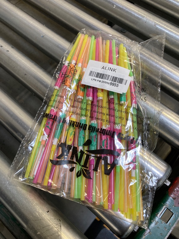 Photo 1 of ALINK 50 Umbrella Parasol Drinking Straws, Hawaiian Beach Cocktail Luau Party Decorations Supplies