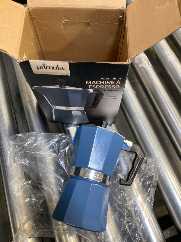 Photo 1 of Primula Classic Stovetop Espresso and Coffee Maker, Moka Pot for Italian and Cuban Café Brewing, Greca Coffee Maker, Cafeteras, 6 Espresso Cups, Blue