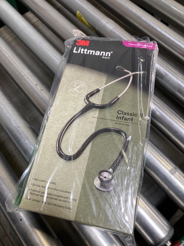 Photo 1 of 3M Littmann Classic II Infant Stethoscope, 2114, Stainless Steel Chestpiece, 28" Black Tube