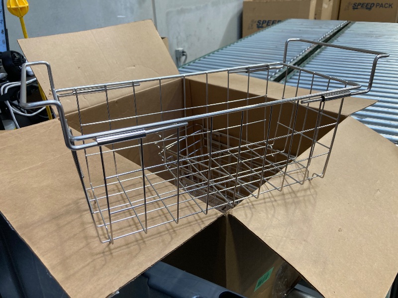 Photo 1 of 4 PACK, Expandable Freezer Organizer Bin, Sturdy Metal Wire Storage Baskets, Stainless Steel Deep Upright Freezer Basket for Organizing