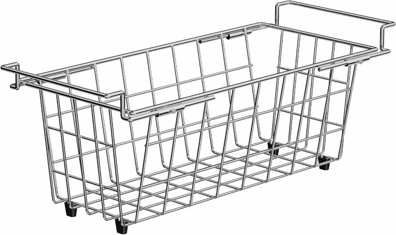 Photo 1 of 4 PACK, Expandable Freezer Organizer Bin, Sturdy Metal Wire Storage Baskets, Stainless Steel Deep Upright Freezer Basket for Organizing