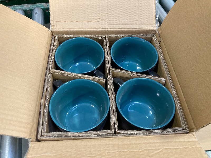 Photo 1 of AmorArc 24 oz Soup Mugs with Handles, Jumbo Ceramic Bowls Mugs Set with handles for Coffee Cereal Cappuccino Snacks, Microwave&Dishwasher safe Soup Cups for Meal-Green