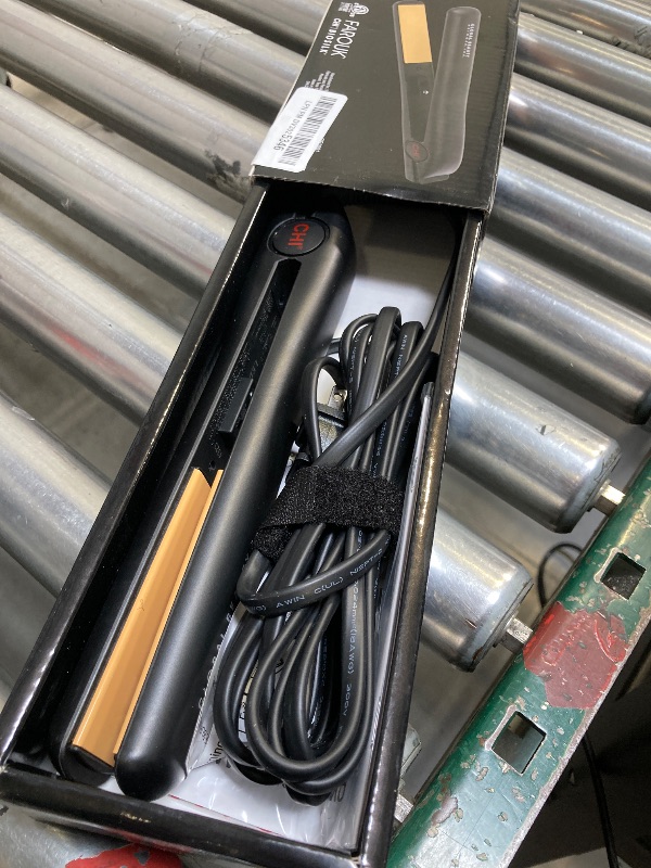 Photo 1 of CHI Original Ceramic Flat Iron, Hair Straightener For A Smooth Finish, Floating Plates, Quick Heat Up, Analog On/Off Switch, 1" Styling Tool, Black