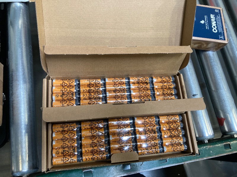 Photo 1 of Amazon Basics 100-Pack AA Alkaline High-Performance Batteries, 1.5 Volt, 10-Year Shelf Life