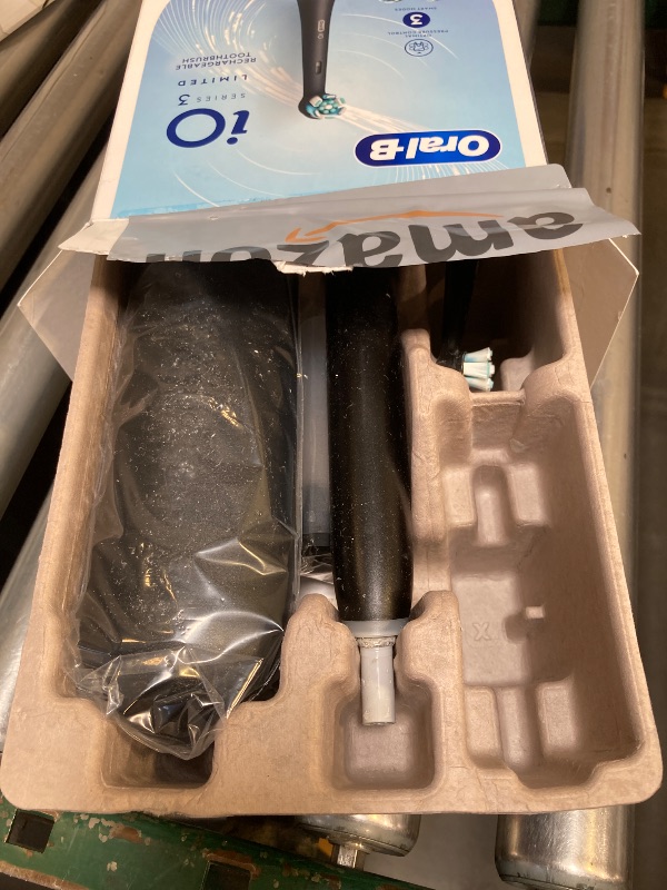 Photo 1 of Oral-B iO Deep Clean Rechargeable Electric Powered Toothbrush, Black with iO Series 3 Limited, 2 Brush Heads and Travel Case - Pressure Sensor to Protect Gums - 3 Cleaning Settings - 2 Minute Timer