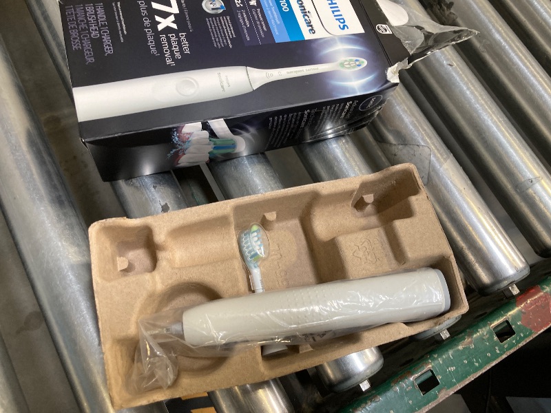 Photo 1 of Philips Sonicare 4100 Rechargeable Electric Toothbrush, with Pressure Sensor, 2 Intensity Settings, SmarTimer and QuadPacer, 14-Day Battery Life, White, Model HX3681/23