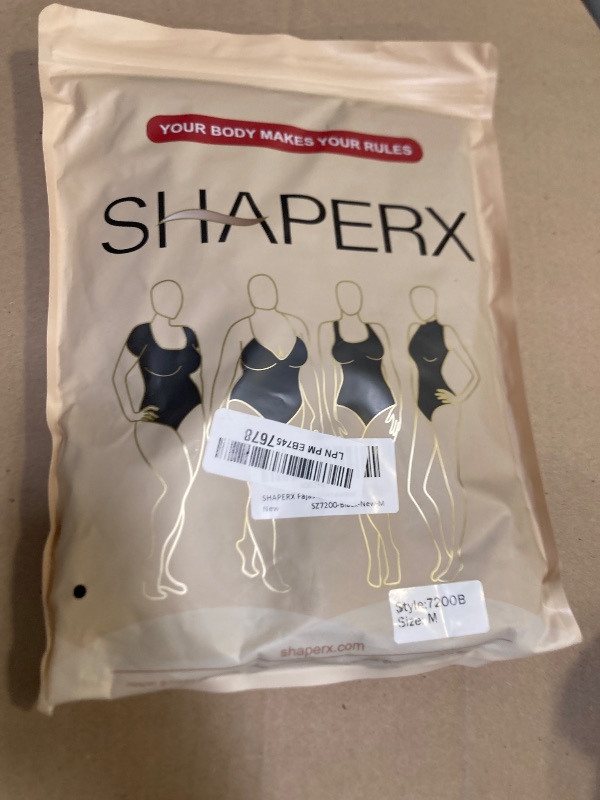 Photo 1 of Size M--SHAPERX Women's Fajas Colombianas Shapewear Postpartum Tummy Control Body Shaper Butt Lifter Bodysuit,SZ7200-Black-New-M