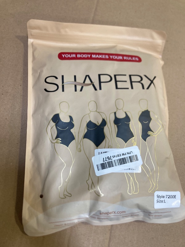Photo 1 of Size L--SHAPERX Women's Fajas Colombianas Shapewear Postpartum Tummy Control Body Shaper Butt Lifter Bodysuit,SZ7200-Black-L