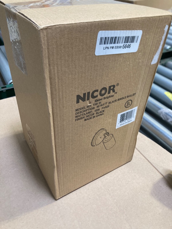 Photo 1 of NICOR Lighting 50W Black Single Cylinder Adjustable Security Flood Light (11511)