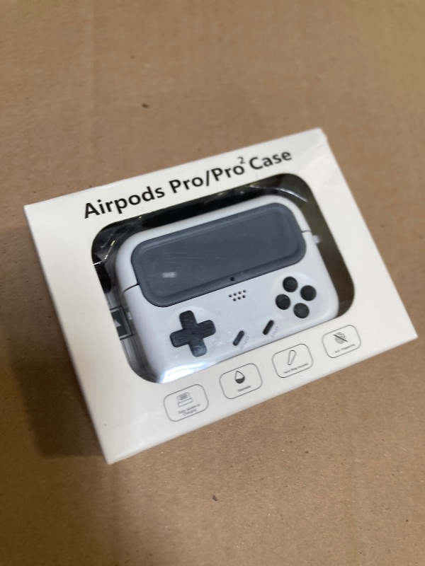Photo 1 of ?with Lock? Inesore for Airpods Pro 2nd Generation Case with Cleaner Kit,Compatible with AirPods Pro 1st 2019 and Airpods Pro 2nd 2023/2022,Classic Handheld Game Console Design Protective Case(White)