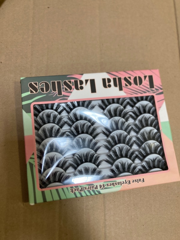 Photo 1 of Losha Eyelashes Natural Look Faux Mink Lashes Pack Handmade Fluffy False Eyelashes 14 Pairs Eye Lashes (3D07)