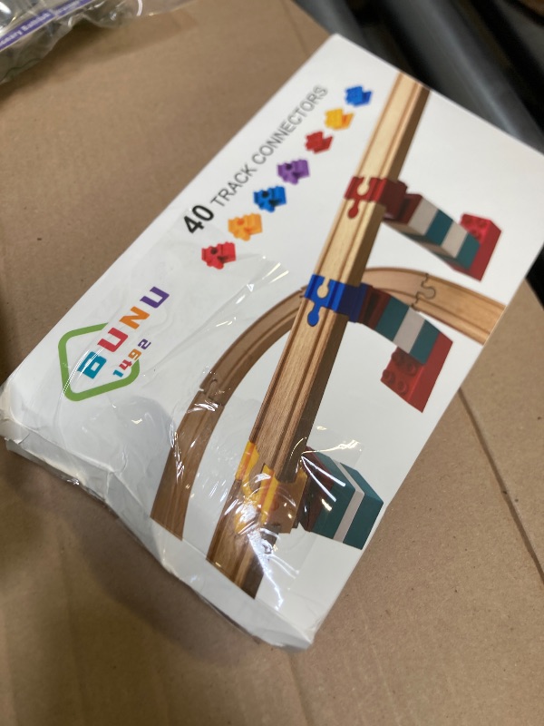 Photo 1 of Wooden Train Track Accessories, 40 pcs Wooden Track Connector, Compatible with All Major Brands Wood Train Track, Christmas Birthday Gift for Boys Girls, Train Toys Expansion Pack for Kids Ages 3+