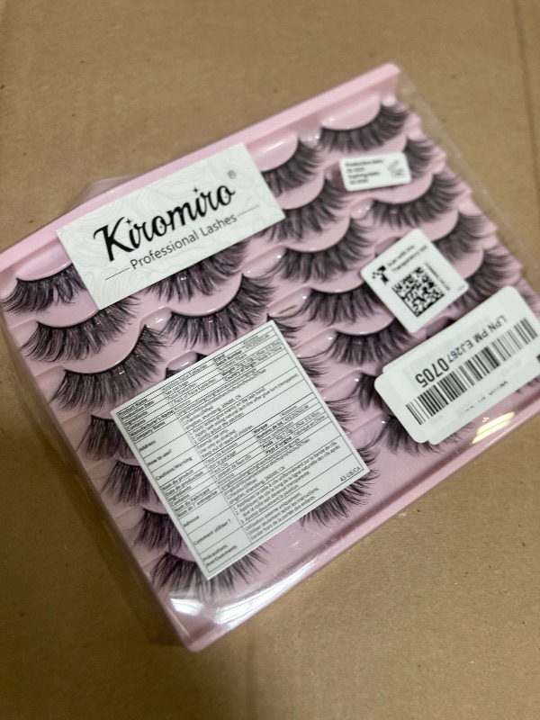 Photo 1 of False Eyelashes 14mm Faux 3D Mink Lashes Natural Look Cat Eye Wispy Lashes Pack by Kiromiro, 14 Pairs