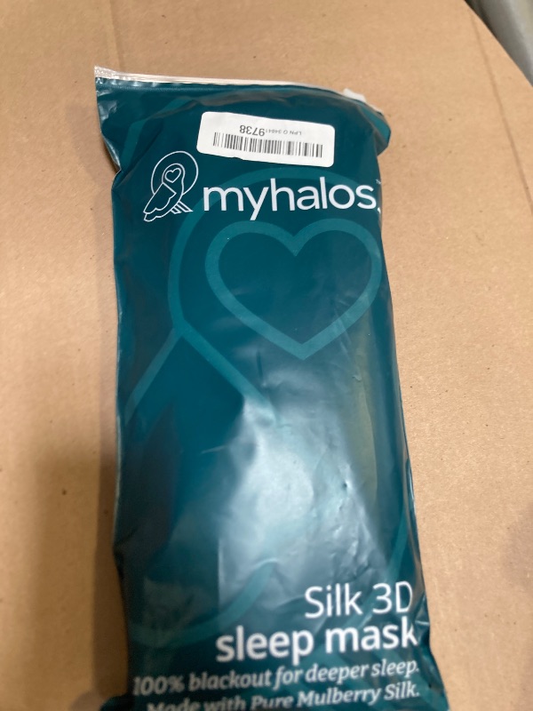 Photo 1 of MyHalos 3D Mulberry Silk Sleep Mask for Women & Men with Cups, Blackout - Silk Eye Masks for Sleep Anywhere, Travel, Night, Face, Side - Eye Cover, Sleeping Mask, Eyemask, Sleepmask, Black