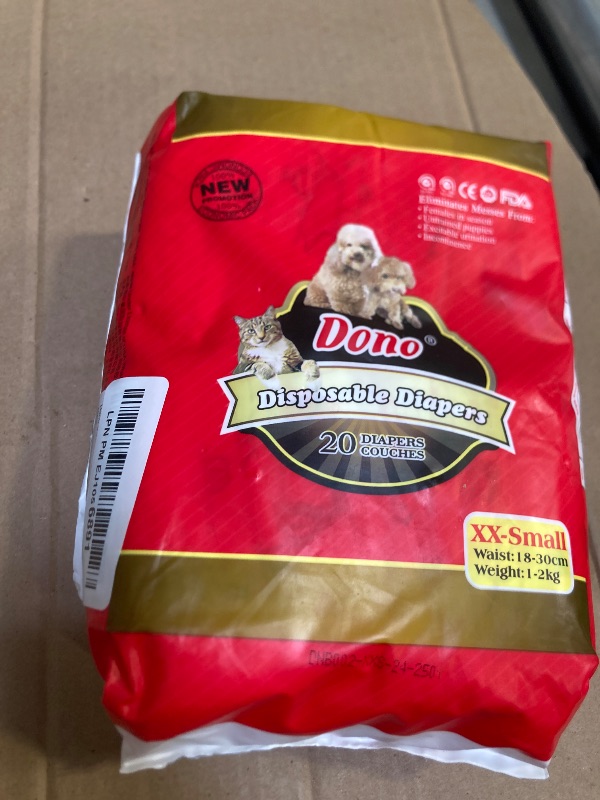 Photo 1 of Dono Disposable Pet Diapers for Female Dogs Super Absorbent Soft Heating and Pee Puppy Diapers Female Liners, Including 20pcs XXS Diapers for Dogs and Cats