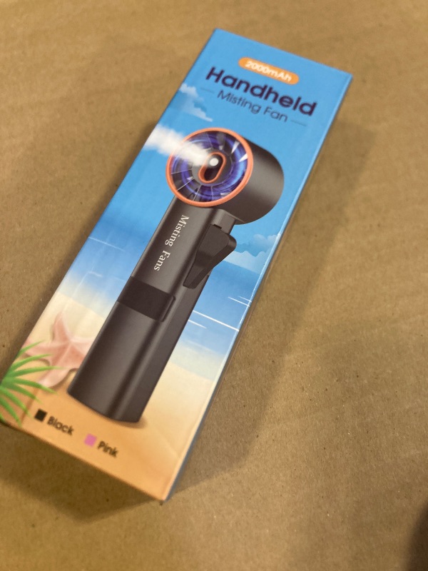 Photo 1 of Ausic Portable Handheld Misting Fan, Turbo Fans with Mist, High-Speed, 3 Speeds Personal Small Spray Fan, Outdoor Cooling Rechargeable Battery Operated Fans for Travel/Makeup/Shopping