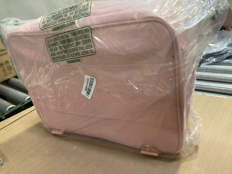 Photo 1 of Relavel Makeup Case Large Makeup Bag Professional Train Case 16.5 inches Travel Cosmetic Organizer Brush Holder Waterproof Makeup Artist Storage Box, 3 Layer Large with Adjustable Strap (Pink)