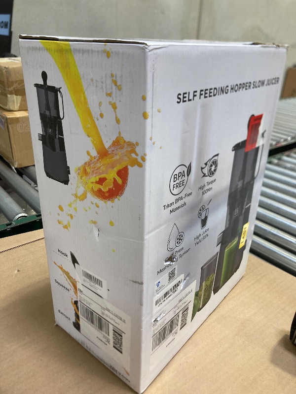 Photo 1 of Cold Press Juicer, 5.8" Extra Large Feed Chute Fit Whole Fruits & Vegetables, 350W Slow Masticating Juicer Machines, Easy to Clean,High Juice Yield?Grey?