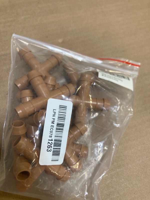 Photo 1 of Arfun Drip Irrigation Parts Cross Connector, 12 Pack Drip Irrigation Four Way Line Connector Fittings Fits for 1/2" inch Drip Tubing Barbed Irrigation Fittings for Patio Lawn Garden