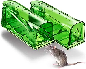 Photo 1 of Trazon Humane Mouse Traps Catch and Release That Work Mouse Traps No Kill Live Mouse Traps Reusable Mouse Traps for House Garage Outside Small Mice Multiple Mice - 2 Pack