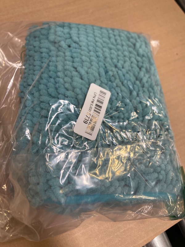 Photo 1 of OWIYA Bathroom Rugs Mat 24x17 Non Slip Chenille Bath Mats Bath Rugs for Bathroom Shower Teal