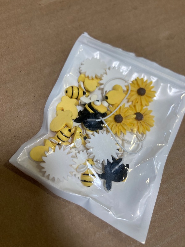 Photo 1 of 27PCS Bee Cake Toppers Daisy Birthday Decoration with Bee Daisy Sunflower for Bee Daisy Themed Birthday Party