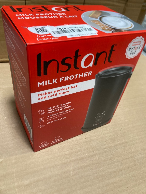 Photo 1 of Instant Pot Milk Frother, 4-in-1 Electric Milk Steamer, 10oz/295ml Automatic Hot and Cold Foam Maker and Milk Warmer for Latte, Cappuccinos, Macchiato, From the Makers of Instant 500W, Black