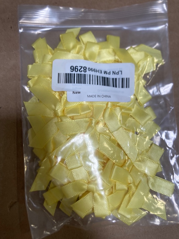 Photo 1 of Mxxipp 70pcs Mini Ribbon Bows for Craft, Small Satin Ribbon Bow, Soft Bowknot Sewing Accessories for Flowers Bakery Gift Wrapping Christmas Wedding Birthday Party Decoration- Yellow
