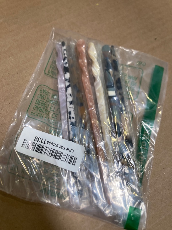 Photo 1 of 12P Acetate Hair Sticks Set, Coldairsoap 12 Colors Tortoise Shell Hair Pins Straight Chopsticks Vintage French Hair Forks for Women (12P)