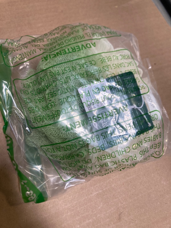 Photo 1 of EcoTools Green 2-in-1 EcoPouf, Dual-Sided Shower Loofah Exfoliates & Cleanses Skin, Made of Recycled Netting, Removes Dead Skin, Eco-Friendly Bath Accessory, Cruelty-Free,