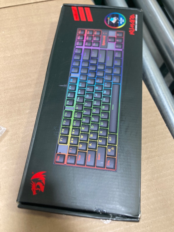 Photo 1 of Redragon K552 Mechanical Gaming Keyboard 60% Compact 87 Key Kumara Wired Cherry MX Blue Switches Equivalent for Windows PC Gamers (RGB Backlit Black)