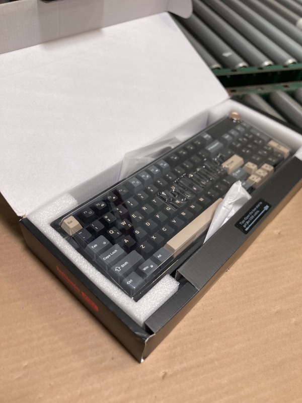 Photo 1 of RedThunder K95 Wireless Mechanical Keyboard, TFT Screen & Knob, Tri-Mode BT5.0/2.4GHz/USB-C Hot Swappable Custom, Pre-lubed Linear Pink Switches, Gasket Structure, RGB Gaming Keyboard, Black-Gold