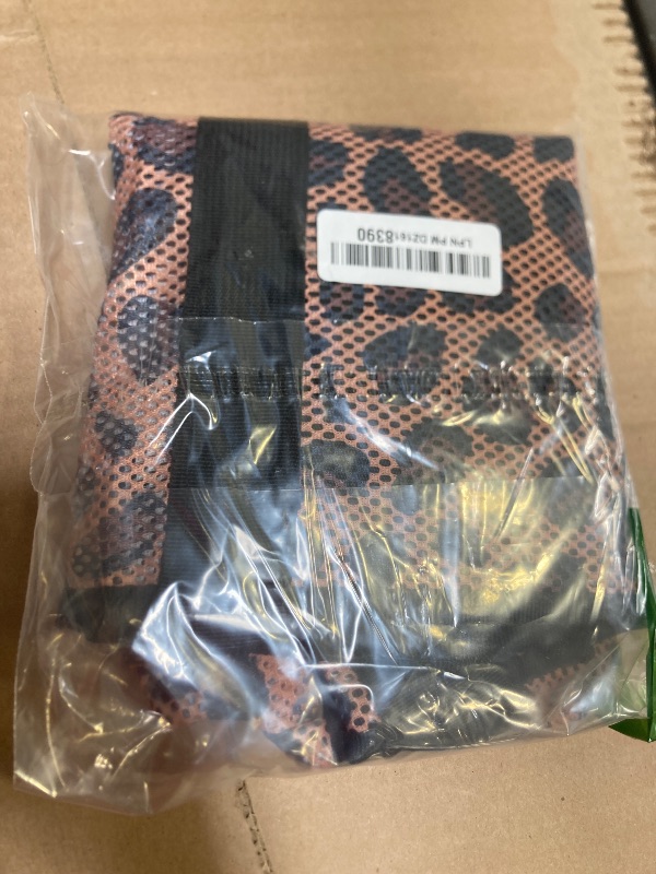Photo 1 of F-color Mesh Beach Bag for Women-Oversized Beach Tote 9 Pockets Beach Towel Bag, Leopard Print