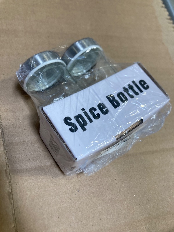 Photo 1 of 2 Pcs Glass Spice Jars/Bottles - 3oz Empty Round Spice Containers with Airtight Metal Caps with Shaker Lids (2, clear)