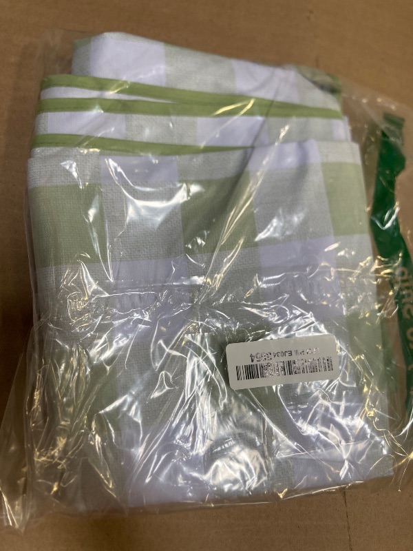 Photo 1 of MOSAYT Rectangle Vinyl Tablecloth, 100% Waterproof Buffalo Gingham Plastic Table Cloth, Heavy Duty Wipeable Table Covers for Picnic, Outdoor, Camping - 54 x 78, Sage Green