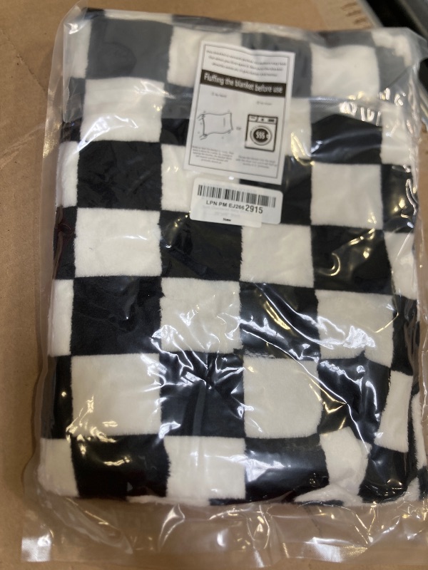 Photo 1 of Yurhap Checkered Baby Blanket Fleece Baby Blankets for Boys Girls, Ultra Soft Cozy Fluffy Infant Toddler Newborn Receiving Blankets for Crib Stroller, 30''x40'', Black