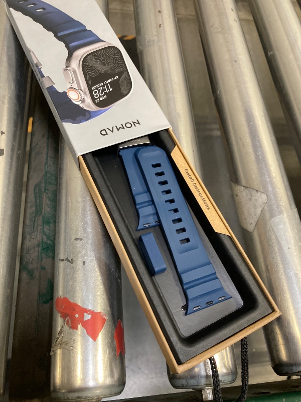 Photo 1 of NOMAD Rocky Point Apple Watch Sport Band Atlantic Blue - 46/49mm with Natural Titanium Hardware, Adventurous Rugged Apple Watch Band for Men and Women